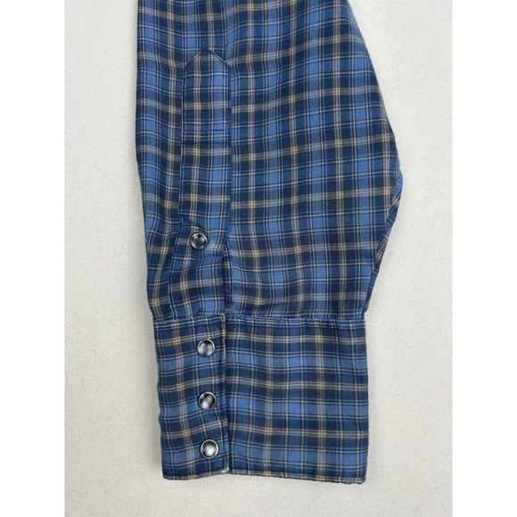 Dickson Jenkins Pearl Snap Shirt Mens Large Blue Plaid Long Sleeve Western Texas - Picture 11 of 12